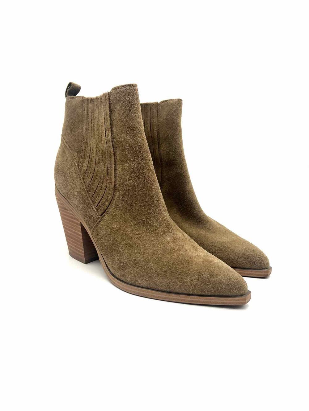 Marc Fisher Size 10 Taupe Stretch Suede Shoes Ankle Boots